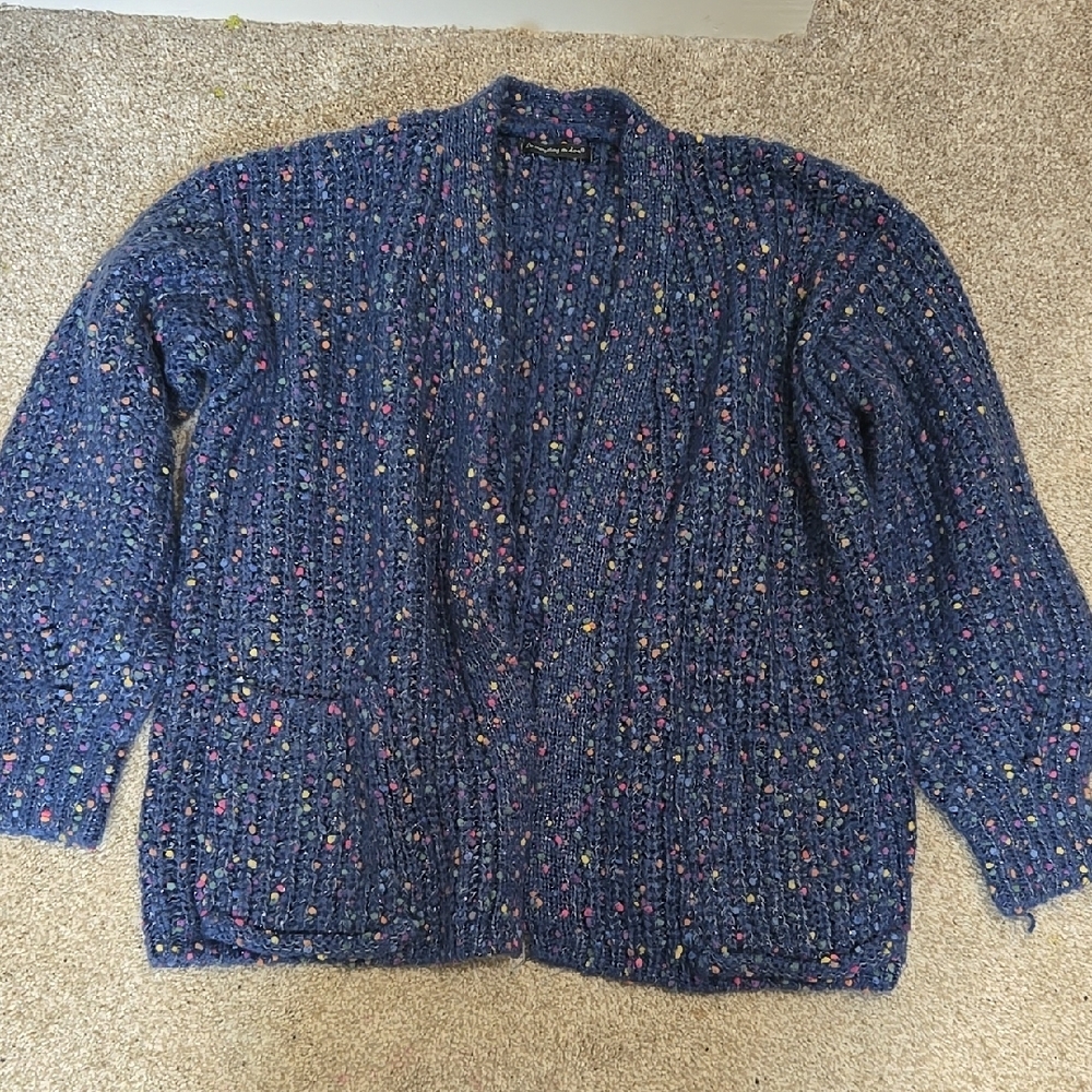 Cozy Blue Speckled Cardigan